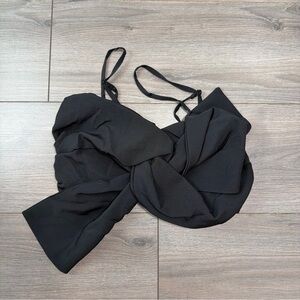 Black Twist-Front Crop Top
